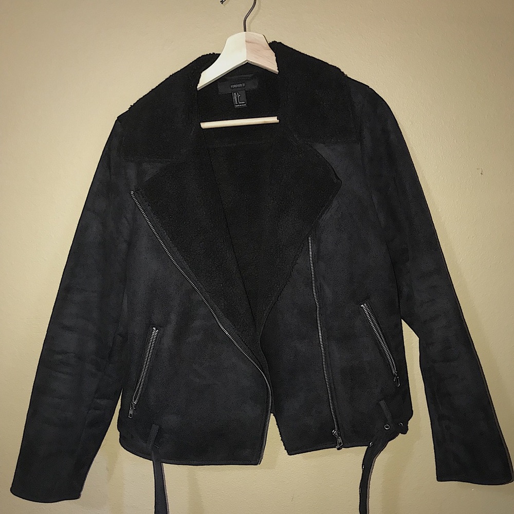 Forever 21 Faux Suede Moto Jacket